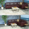 Modular Sofa-System Couch-Garnitur Lyon 5, Kunstleder - rot-braun