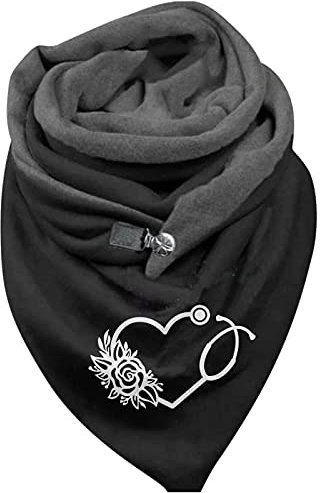 Lazzboy Schal Damen Dreieckschal Tierdruck Großen Baumwolle Schals Klassischer Warmer Dreieck Karoschal Frühling Winterschal Herbstschal Lieblingsschal Scarf Soft Wrap (H)
