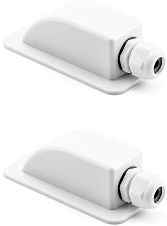 QWORK® 2Pcs IP68 Solar Cable Entry Gland Waterproof ABS Solar 1 Way Cable Entry Dual Cable Entry Housing for Solar Panels of RV, Caravan and Marine, White
