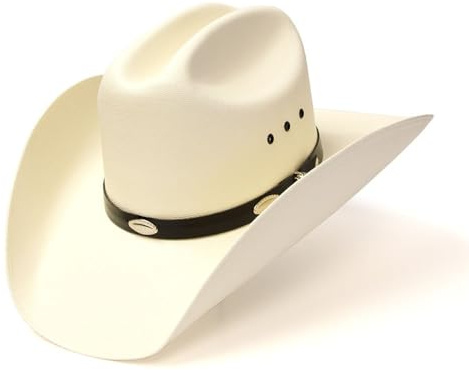 Western Express Klassischer Cowboyhut für Herren, aus Stroh, Einheitsgröße, cremefarben, Cremeweiß, Einheitsgröße