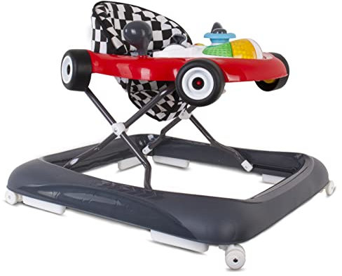 Sun Baby Trotteur et Centre d'Activité, interactif et pliable avec butoir de sécurité, boutons, lumières et sons dès 6 mois (Rouge)
