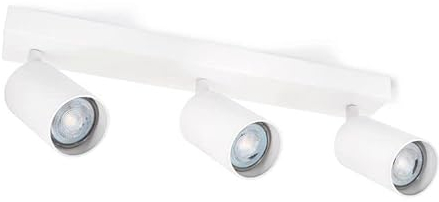 LumenTEC LED Deckenstrahler, Drehbar Deckenlampe, Wandstrahler 3-flammig, Weiss, für GU10 Strahler, SPOTI (Weiss 3-Flammig)