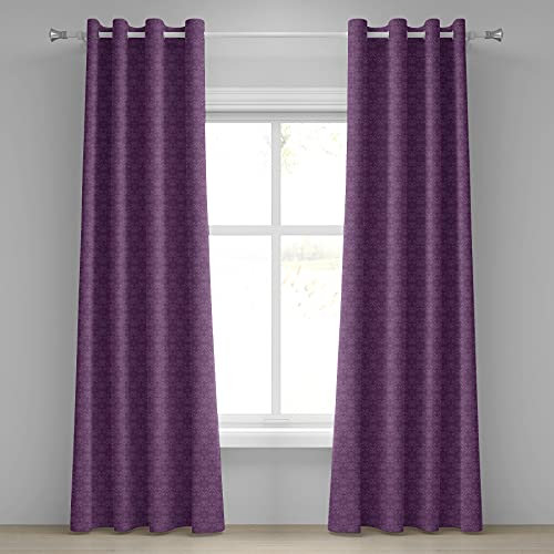 ABAKUHAUS Aubergine Ösenvorhang, Anordnung Ornament, Dekorative 2-Panel-Fenstervorhänge für Schlafzimmer Wohnzimmer, 280 cm x 245 cm, Violett