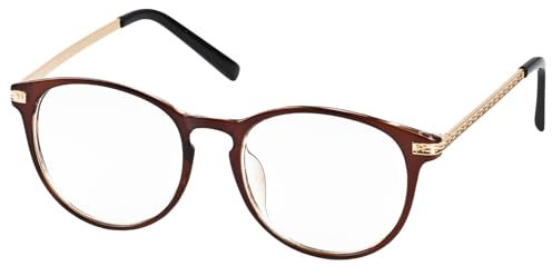 iB-iP Damen Pinto Klarlinse Retro Stil Modische Brillen, Größe: Einheitsgröße, Braun