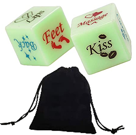 2 Stück Leuchtende lustige Entscheidung Würfel Paar Würfel Liebe Würfel Bacherette Party Spiel Würfel Herausforderung Würfel Spiel Neuheit Geschenk für Paare Guter Service