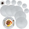 MI CASA Runde Tischsets Abwaschbar 6er Set Platzsets mit Untersetzer, 34cm Gewebte Hitzebeständige Platzdeckchen, Platzteller rutschfest für Küche Geburtstags Party Weihnachten Abendessen - Silber
