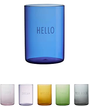 Design Letters Lieblings Trinkgläser | Perfekt als Wassergläser, Gin Gläser, Camping Gläser | Trinkgläser Bunt aus Borosilikat | Zahnputzbecher Glas Spülmaschinen & Mikrowellengeeignet 350 Ml