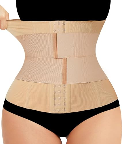 Junlan Korsett Damen Bauchgurt Schwangerschaft Bauchweg Waist Trainer Damen Bauchweggürtel Schwangerschaftsgürtel (beige, M)
