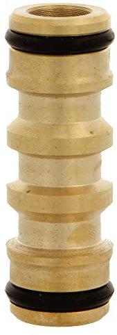 Amig - Manguito para Unir 2 Mangueras - Conexión Rápida y Fácil para Mangueras de Agua de Jardín - Une 2 Mangueras con Conectores Hembra - Latón - Mate