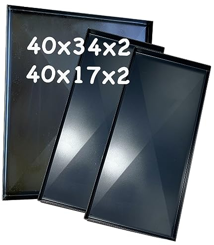 [3 PEZZI] Teglie ferro blu 1PZ 40x34x2 2PZ 40x17x2 Cm, misure per forno Effeuno con diagonale Spessore teglie 8/10 Pizza alta idratazione ideale per professionisti della pizza e focaccia