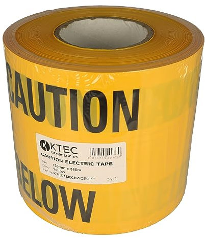 KTEC150X365CECBT | KTEC CAUTION ELECTRIC CABLE BELOW PE TAPE 150MM X 365M, TEMPERATURE RATING 0°C TO +60°C