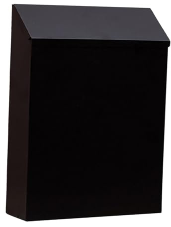 Bothyi Wall Mounted Mailbox Drop Box with Lock Letterbox Large Capacity Wall Hanging Mail Box Newspaper Holder Box for Outside House, black