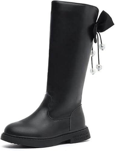 FM2018XSL Stivali Alla Moda Delle Ragazze, Stivali Lunghi dei Bambini, Stivali Alti Caldi di Autunno e Inverno, Stivali da Neve,EU35
