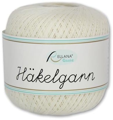 Frida's Wollhaus Rellana 50 g Häkelgarn 100% Baumwolle | 13 Farben zur Auswahl |Häkeln Handarbeit (16 | natur)