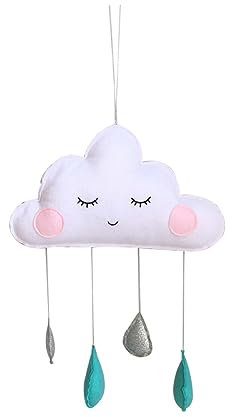 UKCOCO Wolkendecke Baumschule Für Wolkengirlanden Kinderspielzeug Kinderzimmer Hängende Verzierung Regentropfen-anhänger Wohnkultur Regenbogenfilzgirlande Die Wolken Baby Handy