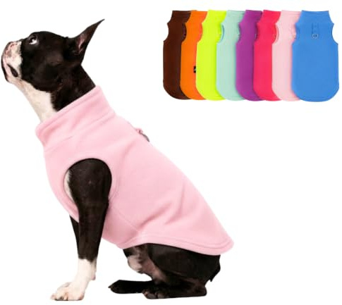 JACKO & CO Fleece-Weste mit Ring für die Leine – weich, leicht, atmungsaktiv für Welpen, kleine, mittelgroße Hunde, Kätzchen, Katzen, Chihuahua, warm für Herbst/Winter (Hellrosa, Größe M, 2,7-4,5 kg)