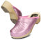 BeComfy Zoccoli da Donna con Suola in Legno Vera Pelle Metallizzato Oro Argento Rosa 35 36 37 38 39 40 41 EU (Fucsia, 38)