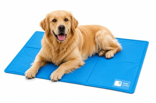 Haustier Kühlmatte XL 50 x 90 cm, für Hunde, Eismatte mit Gel Selbstkühlend | Gel-Matte für Tiere, PVC-Verbundgewebe, faltbar, ohne Strom, wasserdicht