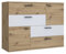 Forte Möbel Skive Kommode, Holzwerkstoff, Artisan Eiche Dekor mit Secret grau, 124,9 x 95,9 x 41,3cm