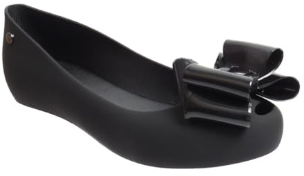 Womens Jelly Ballet Shoes Bow Details Slip-On Flats Comfy Ladies Casual Office Work Wear Every-Day Closed Toe Ballerina Pumps Black