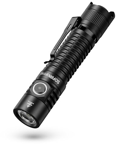 Sofirn SP31 V3.0 Tactical Flashlight Rechargeable, 2000 High Lumen Pocket Flashlight with Powerful LED, Dual Switches and Battery for EDC, Home, Emergency, Heavy Duty, IP68 Waterproof / Compact Built