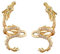 Boucles d'Oreilles Délicates En Forme De Dragon Pour Femmes Et Filles Plaqué Créatures Mythiques Sans Perçage Boucles d'Oreilles Rampantes Accessoires Tendance Pour l'Année Lunaire (Doré)