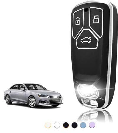 TOOMUME Schlüsselhülle TPU, Autoschlüssel Hülle Passt für Audi A4 S4 RS4 B9 A5 S5 RS5 F5 A3 A6 A7 A8 A4L A6L Q2 Q3 Q5 Q7 SQ5 SQ7 S7 R8 4M D5 TT TTS, Schlüsselcover Schutz Schlüsselgehäuse - Smart Key