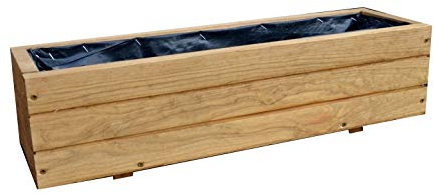 FKL DESIGN Home Deco Pflanzkasten aus Holz TOP Pflanzkübel Garten Terrasse fertig montiert D6 Eiche (Länge 90 cm)
