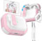RFUNGUANGO Starship-Serie Kompatibel mit AirPods Pro 2 Hülle,automatischer Pop-up-Hülle, Ganzkörper-Hartschale Kompatibel mit AirPods Pro Hülle (2023/2022/2019),Rosa