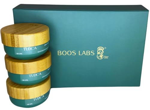 BOOS LABS das stärkste Tudca I 3 Pack I Tauroursodeoxycholic Acid I 1500 mg pro Portion I 120 vegane Kapseln I Tudca Kapseln Hochdosiert, Nahrungsergänzungsmittel für Leber