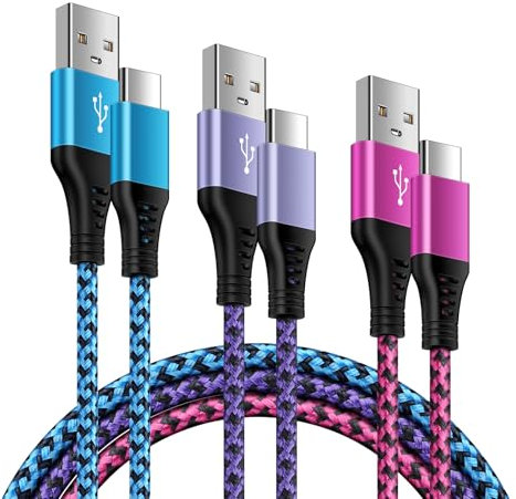 USB C Charger Cable[0.5M+0.9M+1.8M],Type C Samsung Phone Charger Cable Fast Charge USB C Cable for Samsung Galaxy S25 S24 S23 FE S22 S21 S20 A16 A15 A56 A55 A54 A14,iphone 16.15