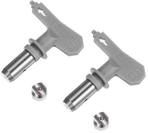 sourcing map 2pcs Reversible Spray Tips for Airless Sprayer 517 Paint Spray Nozzle Tips Sprayer Machine Parts for Home Garden Building Fences, Grey
