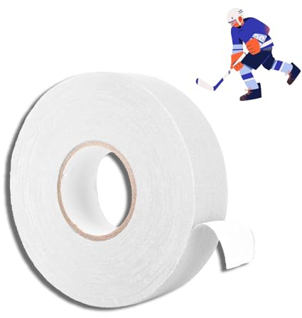 equlup Hockey-Tape-Rolle, 2,5 x 2500 cm Eishockey- und Rollhockey-Griffschutz Over-Grip-Hockeyschläger-Tape Hockey-Griffband für Schläger und Stöcke von Hockey, Badminton (White)