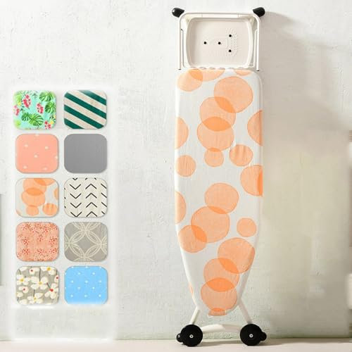ISAVIA Green Ironing Board Cover And Pad 13×36inch Iron Board Cover Accessories, Replacement Ironing Board Cover, Easy Fit - Stretch Fastener(Orange)
