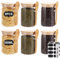 LOPYXBR 6Pcs Glass Storage Jars with Lids Airtight, 550ml/19 oz Glass Containers with Bamboo Lids, Overnight Oats Jars, Spice Jars with Lid and Labels for Tea Coffee Sugar Salt Spice