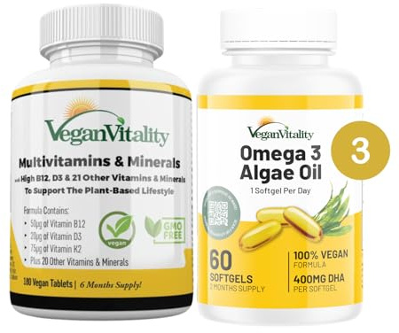 Vegan Vitality Multivitamin and Omega 3-6 Months Supply - Essential Wellness