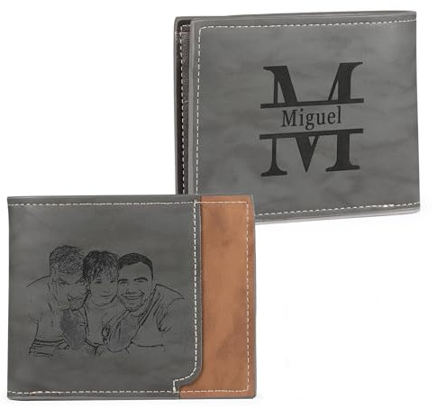 Lam Hub Fong Geldbörsen für Männer, personalisierte Leder-Geldbörsen, Herren-Geldbörsen mit Eingraviertem Namensbild, Geschenke für Papa von Tochter, Geschenk zum Valentinstag