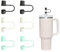 6pcs Straw Covers Toppers 10mm Soft Silicone Straw Lids Covers Dust-Proof and Leak-Proof Reusable Stanley Cup Accessories for 30oz&40oz Tumblers (Black, White, Green)