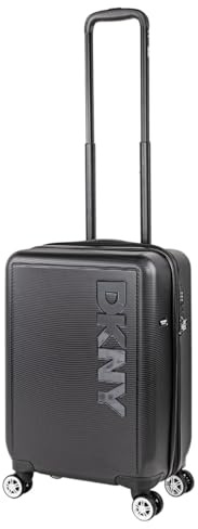 DKNY - Trolley Handgepäck Cabin Trolley Koffer Reisekoffer Hartschalenkoffer mit Mit TSA-Schloss - Kabinengepäckgröße 55x40x23, Schwarz