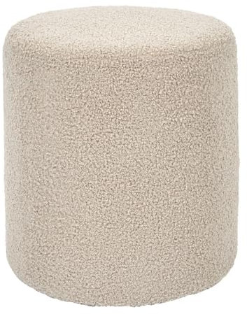 HOME DECO FACTORY, HD0490, Bouclette Taupe Pouf, optimaler Komfort, Elegantes Design, vielseitig, pflegeleicht, ideale Abmessungen, 35x35x35 cm, Farbe Taupe