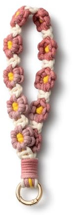 AOKSUNOVA Schlüsselanhänger Makramee Rot Gänseblümchen Schlüsselband für Damen Schlüsselanhänger Band