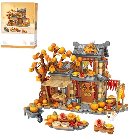 Herbst Haus Mini Bausteine Bausatz, 962Stück Fall Harvest Thema Mikro Architektur Modell Spielzeug, Lebensmittel Baum Landleben Konstruktion Klemmbausteine Kit, Ideen Geschenke für Kinder Erwachsene