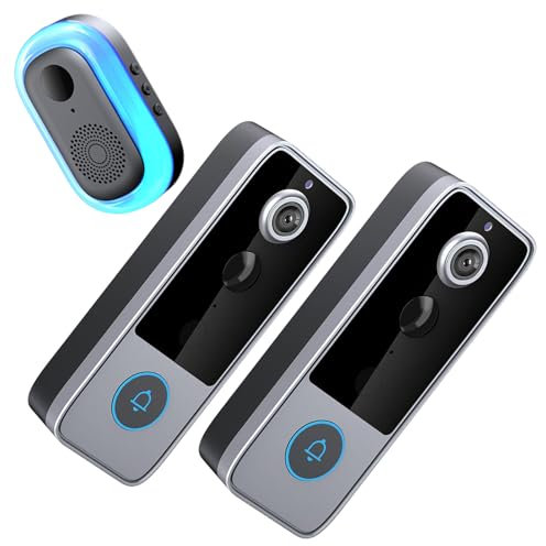 Upgraded Guardianbell Pro – Smart Wifi Doorbell & Security Cam in One 2025 New Door Bell Camera Wireless, Ai Human Detection, Live View, 2-Way Audio,Night Vision,Motion Alerts,Auto Snapshots (B*2)