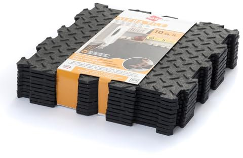 Nicoman Alpha Tile Lot de 40 Carreaux de Sol emboîtables en Caoutchouc recyclé pour la Maison, Le Garage ou l'atelier, imperméables, durables, faciles à Nettoyer, 30 x 30 cm