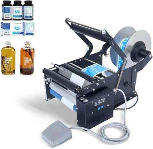 Máquina etiquetadora de etiquetas de gran tamaño Máquina etiquetadora de botellas de vino Aplicador de etiquetas adhesivas para botellas de PET/plástico/vidrio/metal