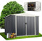 RELAX4LIFE Abri de Jardin en Métal 8M³ 5M², Cabane à Outils 246x193x180CM avec Porte Verrouillable, Toit Incliné, Fenêtre de Ventilation pour Outils Vélo Poubelle (Gris+Blanc)