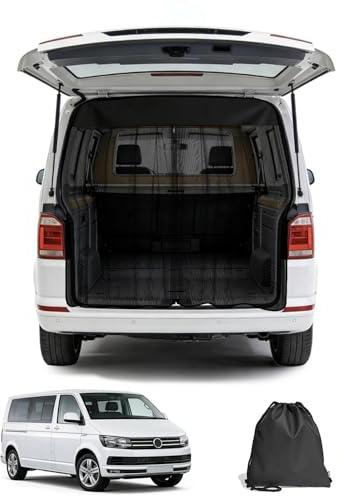 EVOOOR Moskitonetz für VW T5 T6 Heckklappe 155 * 170cm | Mit Reißverschluss & Magneten für Sonnenschutz & Staubschutz | Ideal für Camping, Auto-Übernachtung & Belüftung auf Reisen