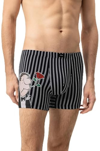 Mey Herren Long Shorty x Loriot, Enganliegende Boxershorts, Verlängertes Bein, Elastischer Gummibund, Kultiger Comic Print, Serie x Loriot