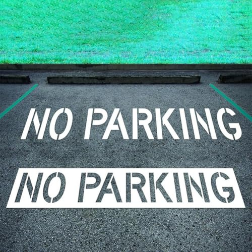 Stencil in silicone senza parcheggio, modello pieghevole riutilizzabile alto 30,5 cm, per corsia antincendio, asfalto, marciapiedi e marciapiedi in cemento, kit di cartelli per pittura a grande