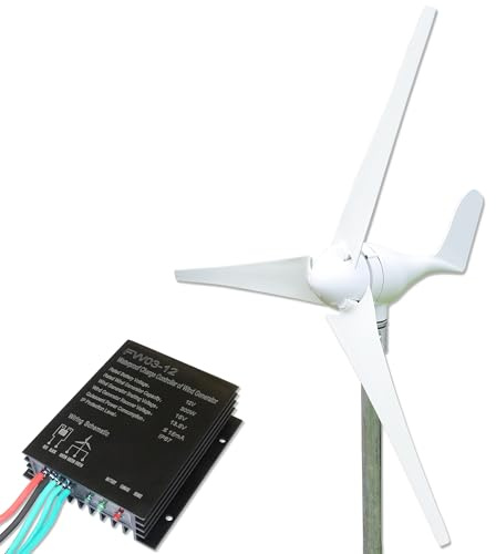 Lowenergie 300W Wind Turbine Generator Kit – 12V Off-Grid Power with Low Start-Up Speed and Charge Controller for Boats, Caravans, and Remote Energy Systems